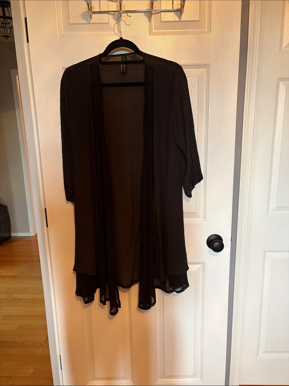Lightweight Open Front Cardigan - Black